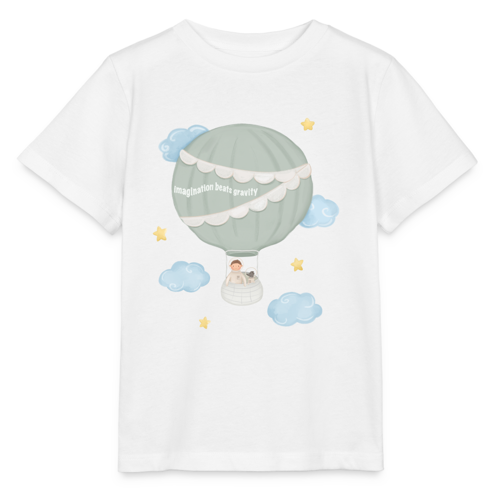 Imagination Beats Gravity - Organic Kids T-Shirt - white