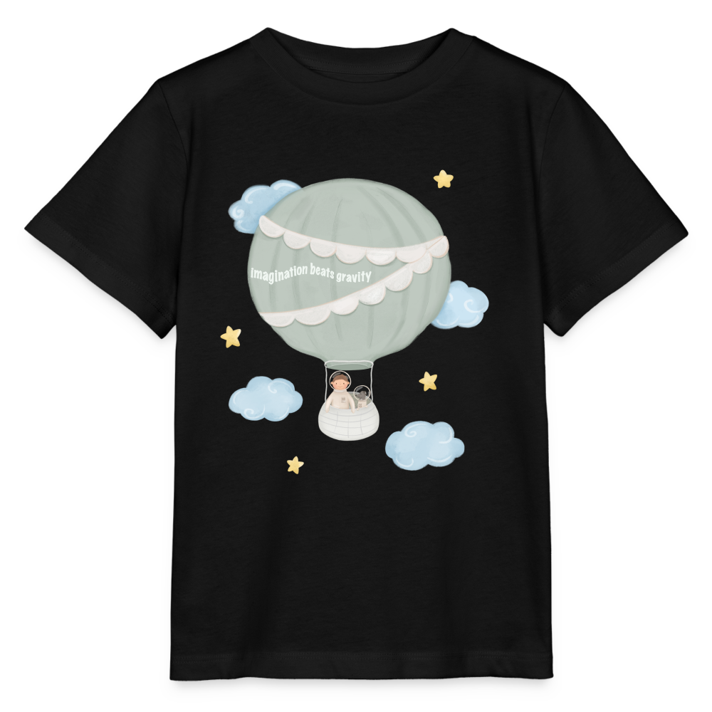 Imagination Beats Gravity - Organic Kids T-Shirt - black