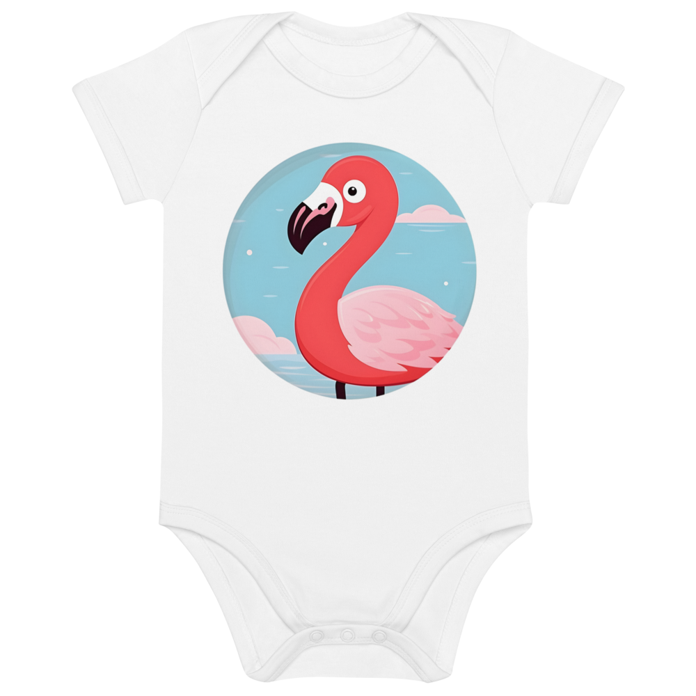 Fancy Flamingo - Organic cotton baby bodysuit