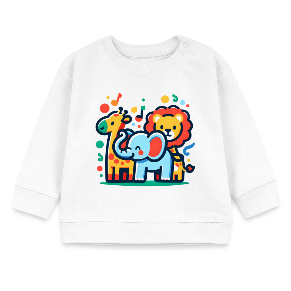 Animal Parade - Organic Baby Sweater - white