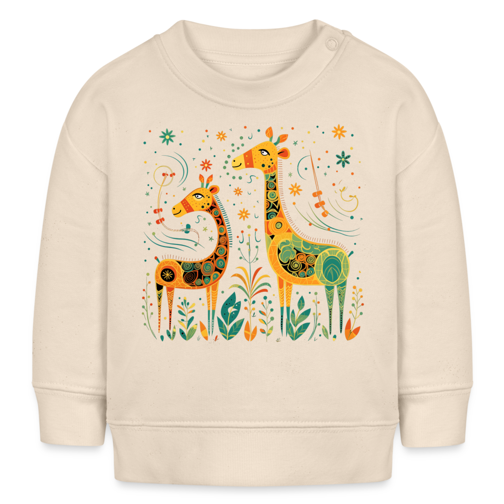 Cheerful Giraffes - Organic Baby Sweater - natural raw