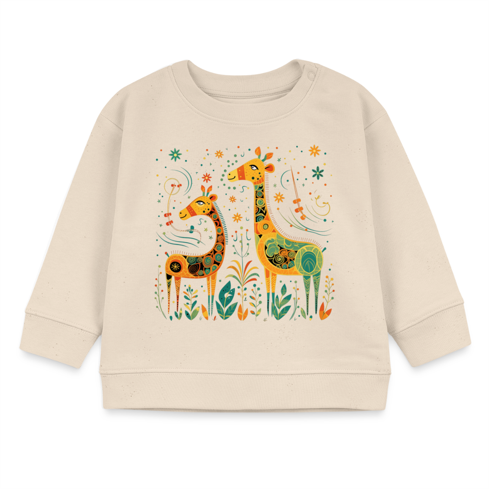 Cheerful Giraffes - Organic Baby Sweater - natural raw