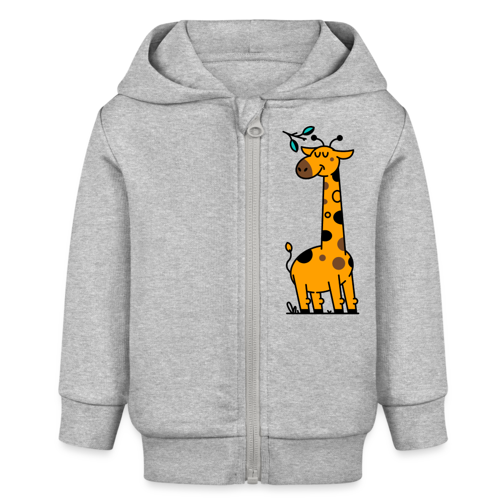 Organic zip hoodie for babies - heather grey