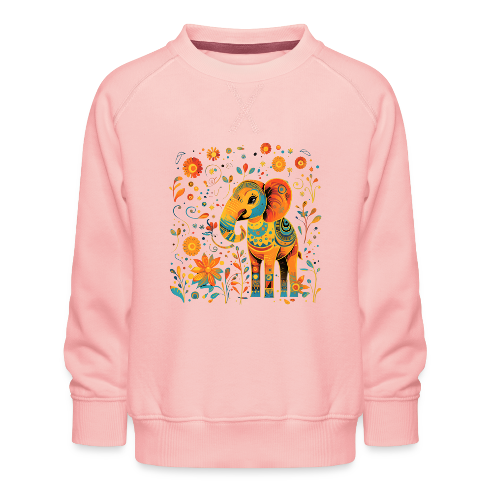 Cheerful Elephant - Kids’ Premium Sweatshirt - crystal pink