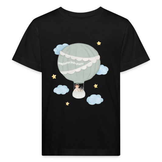 Imagination Beats Gravity - Organic Kids T-Shirt - black