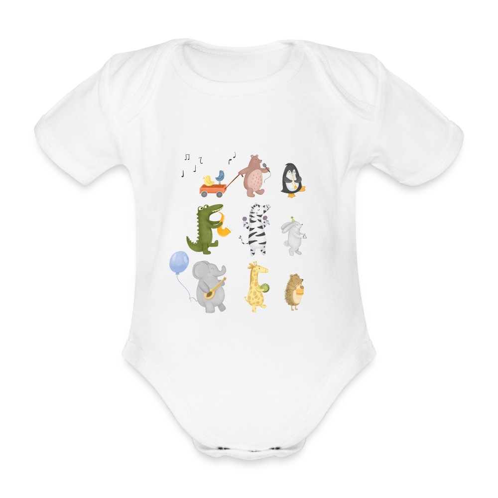 Dance party - Organic Baby Bodysuit - white